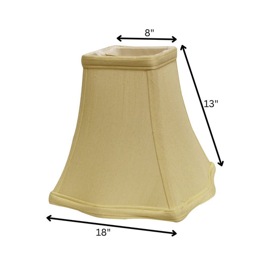 Antiqued White Monay Shantung Silk Square Lamp Shade
