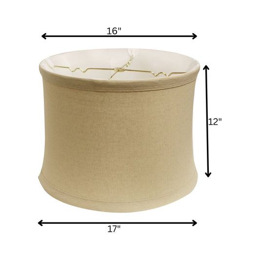 Beige Linen Drum Lamp Shade