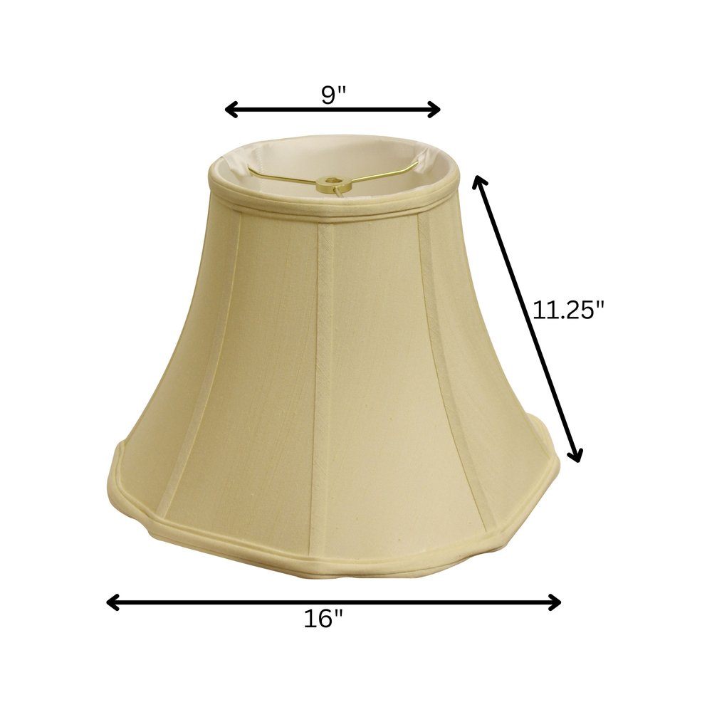 Antiqued White Monay Shantung Silk Bell Lamp Shade