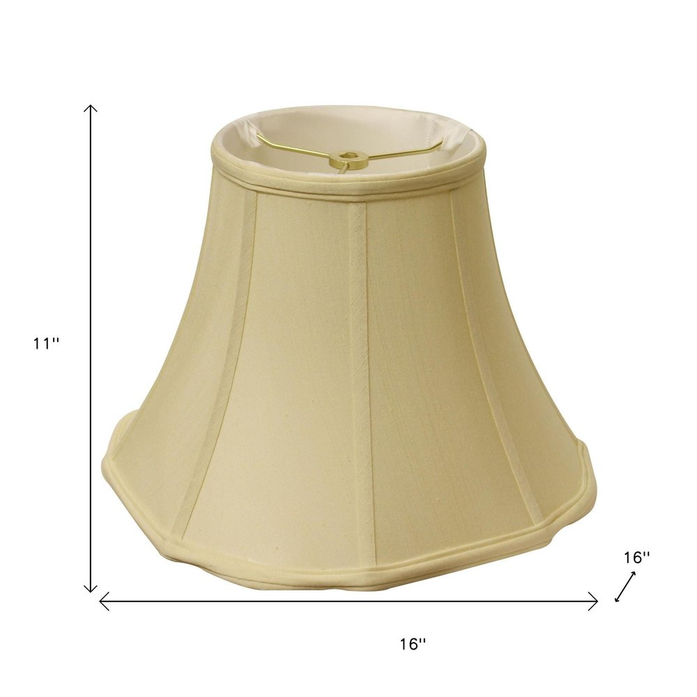 Antiqued White Monay Shantung Silk Bell Lamp Shade