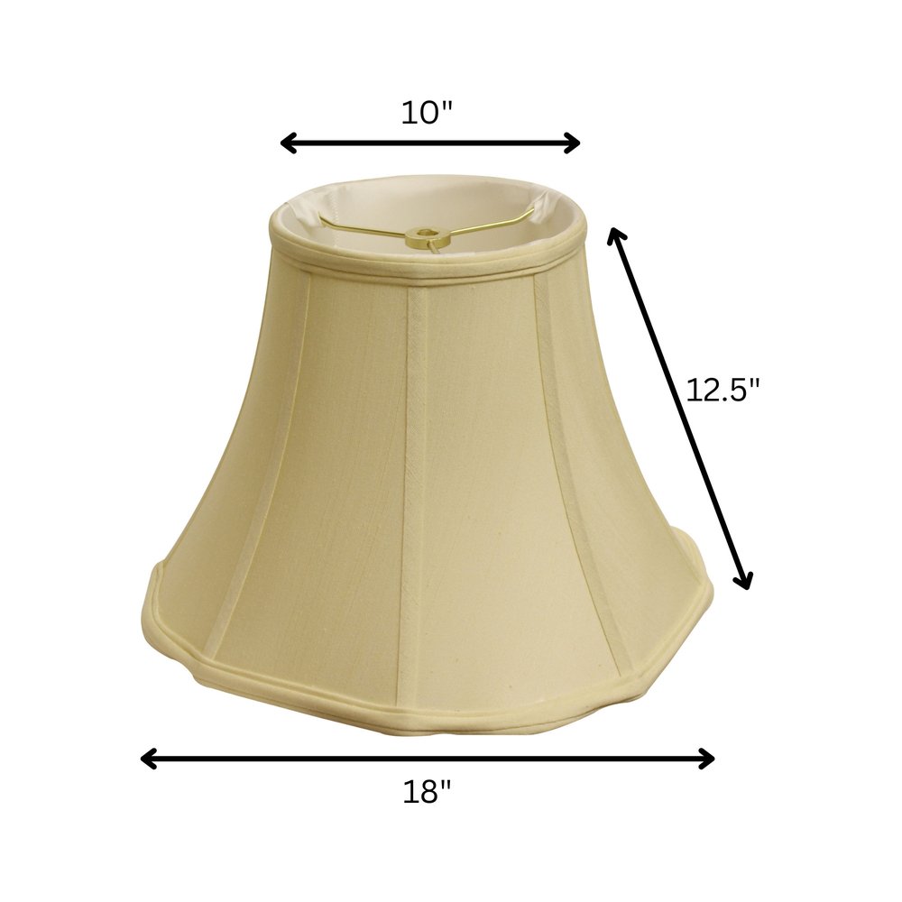 Antiqued White Monay Shantung Silk Bell Lamp Shade