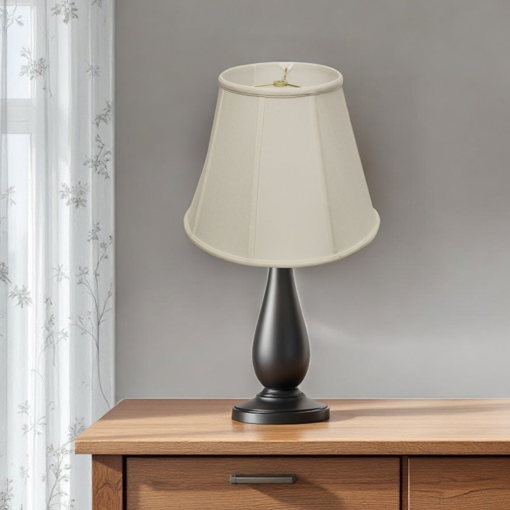 16" White Slanted Empire Monay Shantung Lampshade