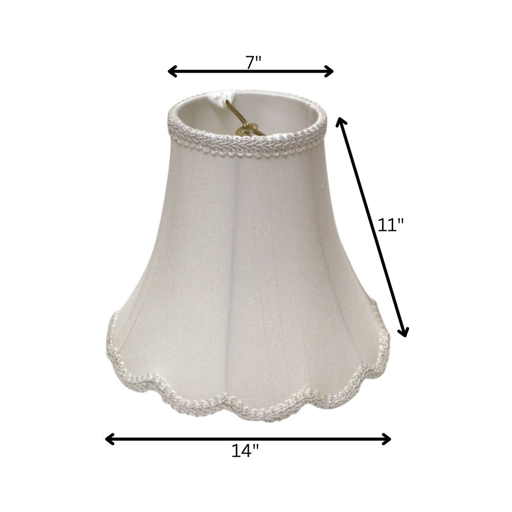 White Monay Shantung Silk Bell Lamp Shade