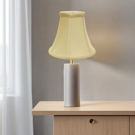 Antiqued White Monay Shantung Silk Bell Lamp Shade