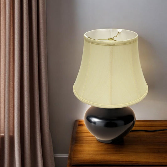 Antiqued White Monay Shantung Silk Bell Lamp Shade