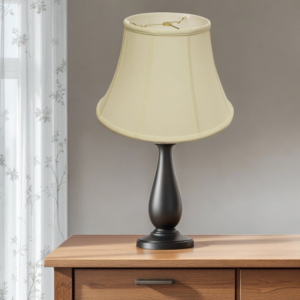 Ivory Monay Shantung Silk Bell Lamp Shade