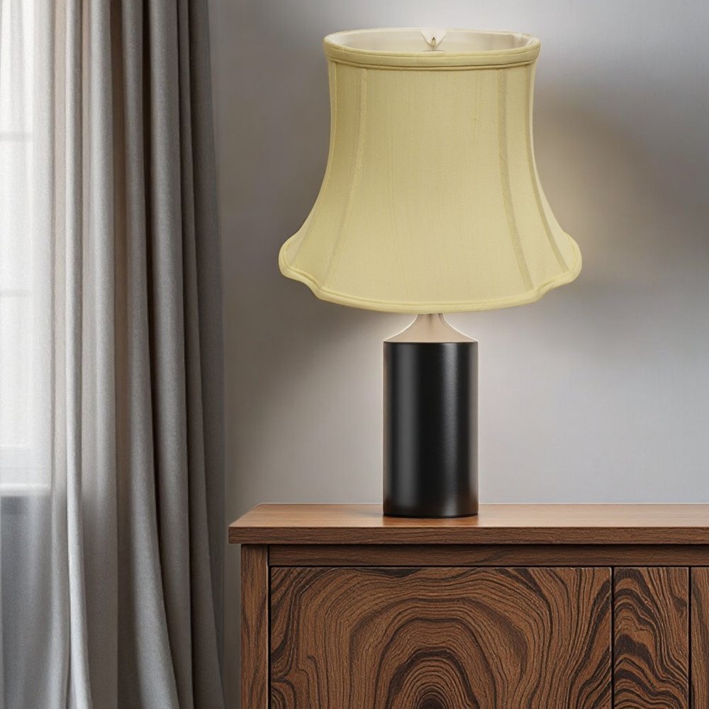 Antiqued White Monay Shantung Silk Oval Lamp Shade