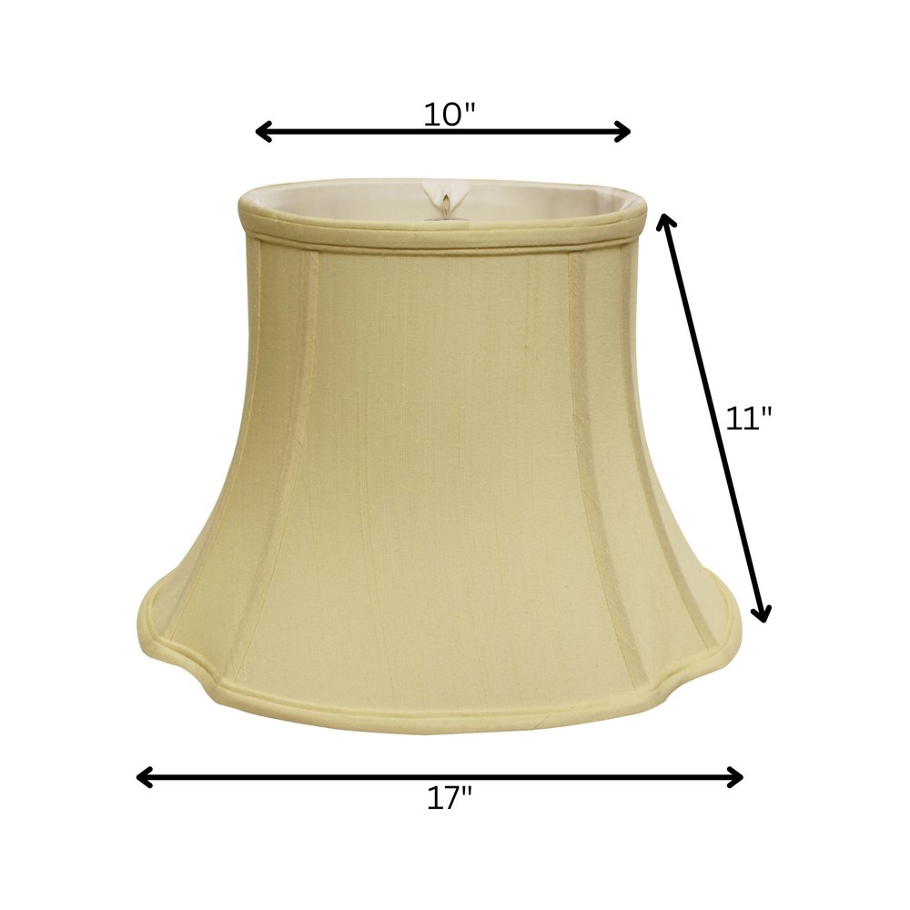 Antiqued White Monay Shantung Silk Oval Lamp Shade