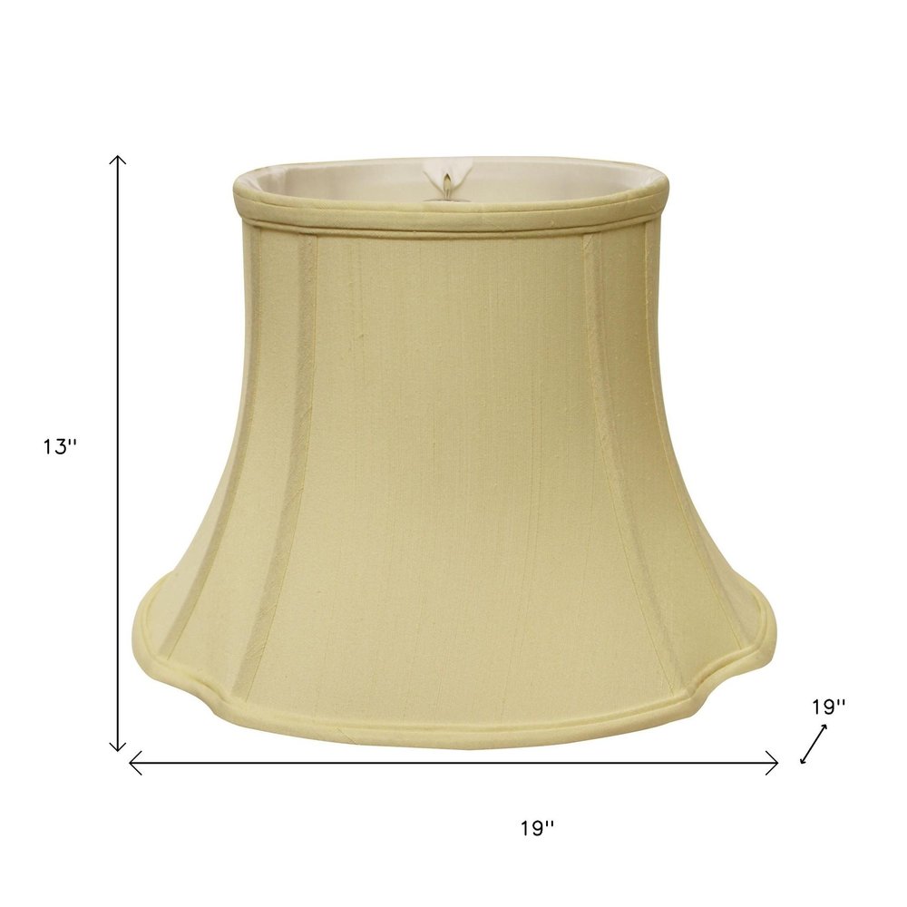 Antiqued White Monay Shantung Silk Oval Lamp Shade