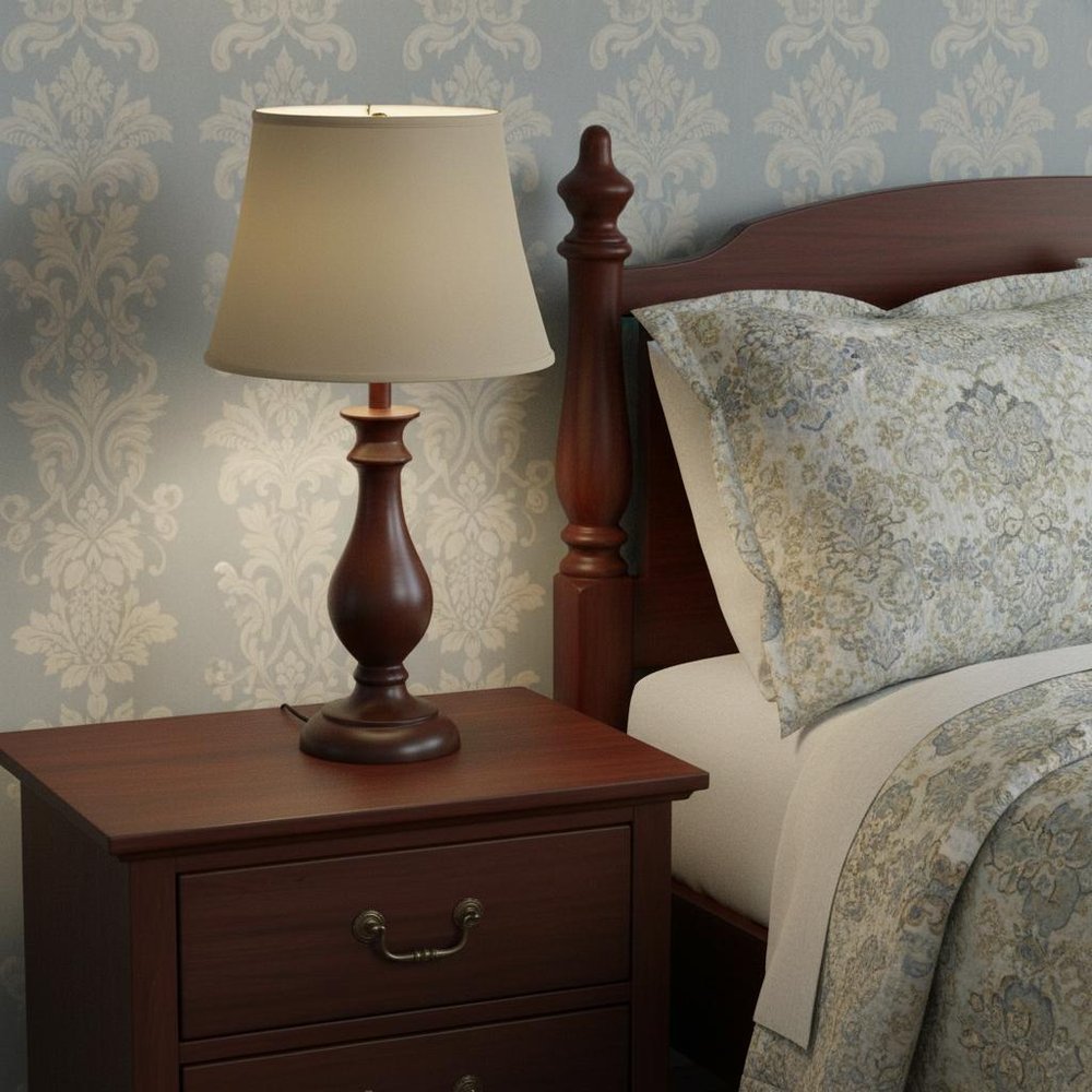 Brown Pongee Silk Bell Lamp Shade