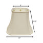 14" White Slanted Rectange Bell Monay Shantung Lampshade