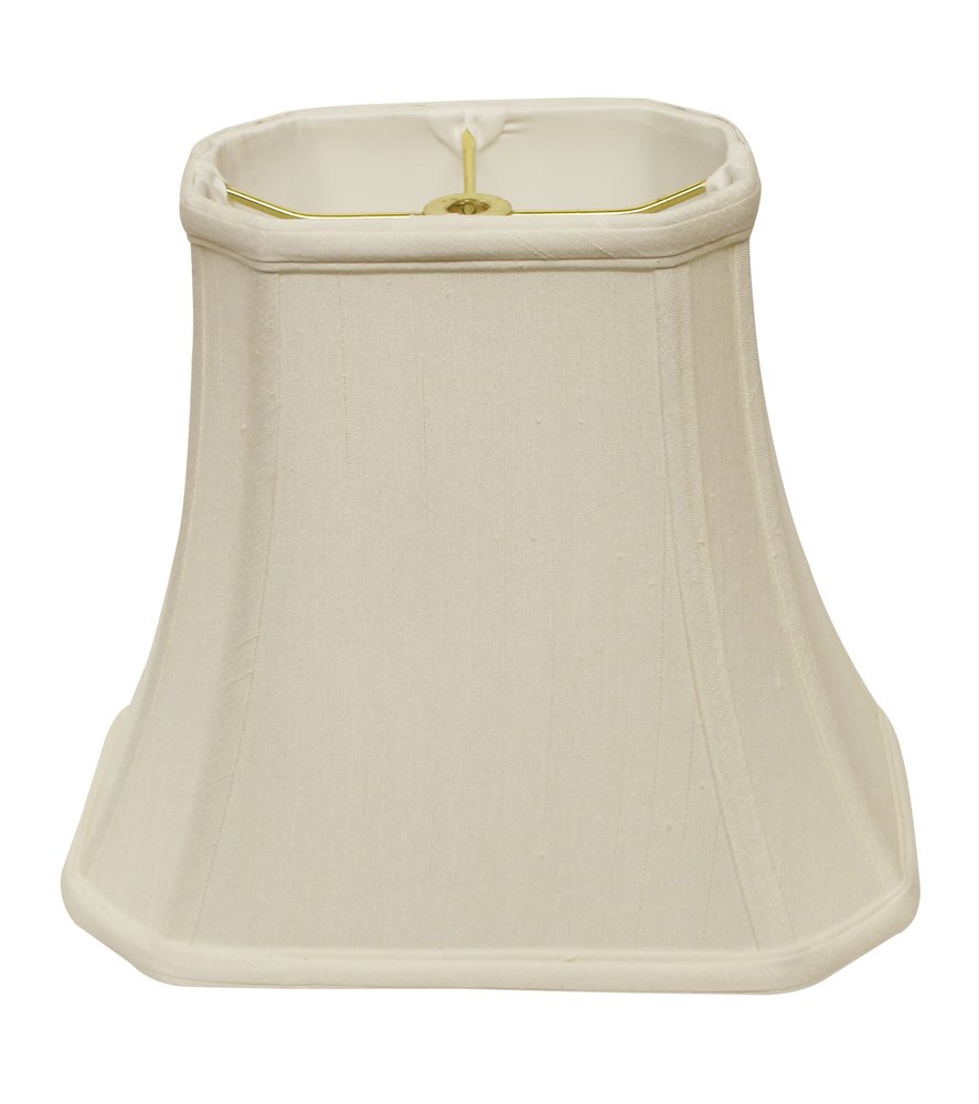 14" White Slanted Rectange Bell Monay Shantung Lampshade