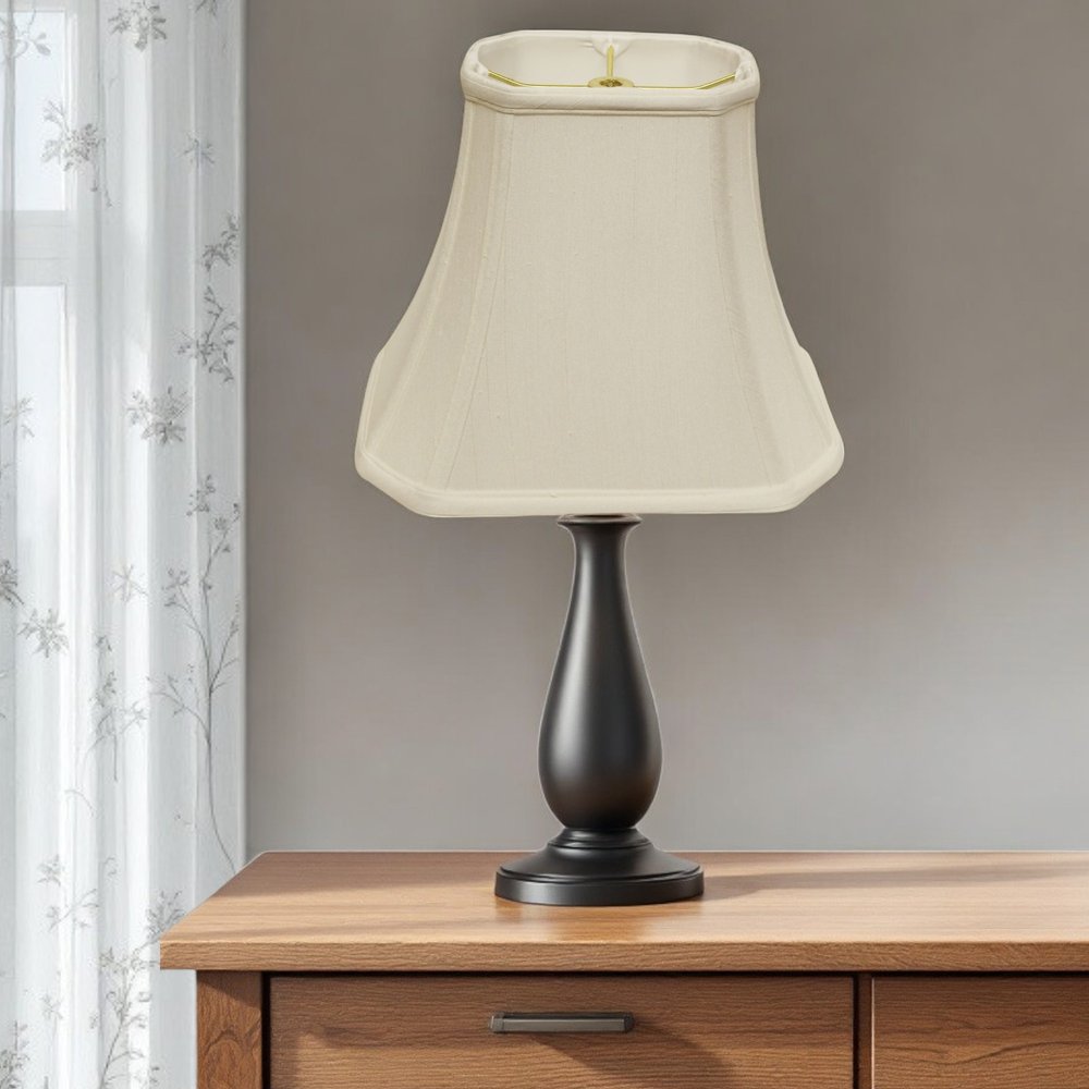 White Monay Shantung Silk Bell Lamp Shade