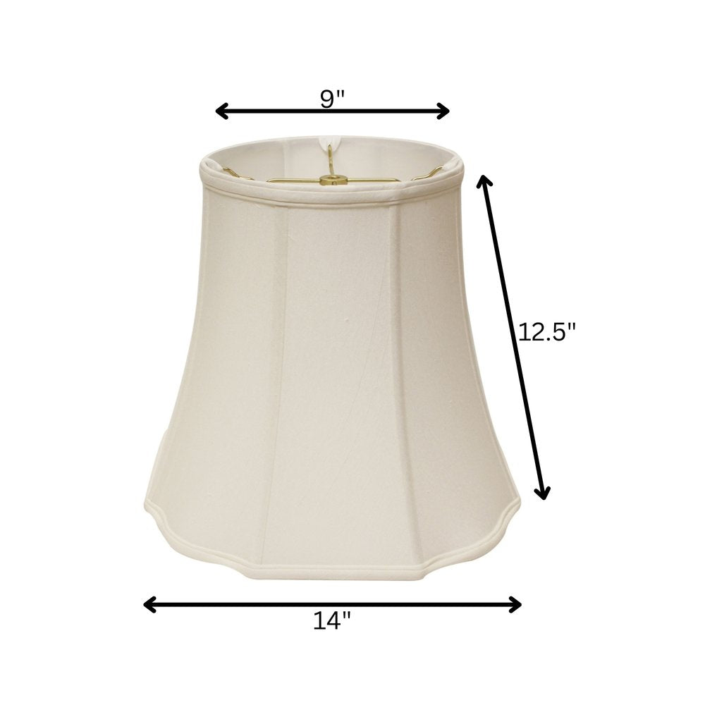 White Monay Shantung Silk Bell Lamp Shade