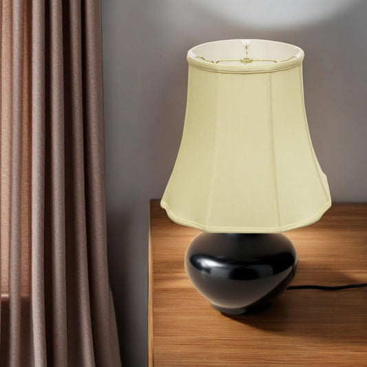 Antiqued White Monay Shantung Silk Bell Lamp Shade