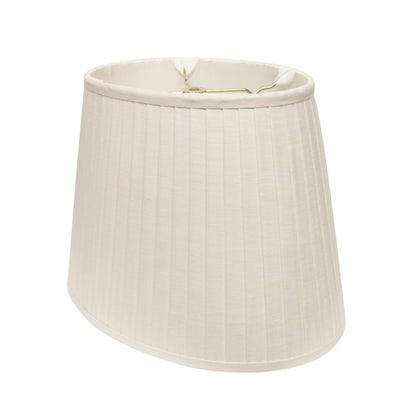 White Linen Pleated Oval Lamp Shade