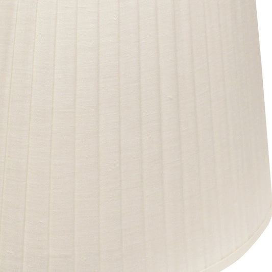 White Linen Pleated Oval Lamp Shade