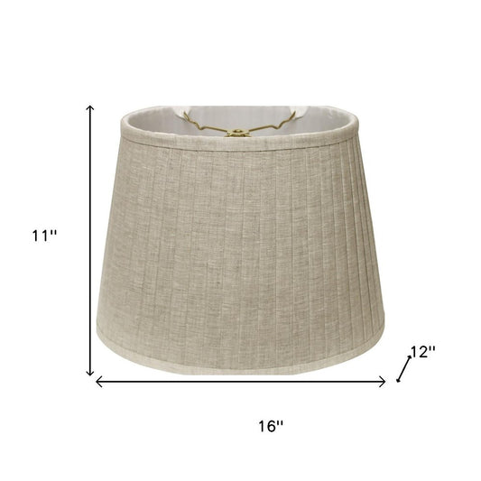 16" Cream Slanted Oval Linen Lampshade