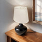 White Linen Pleated Oval Lamp Shade