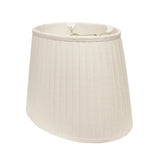 White Linen Pleated Oval Lamp Shade