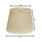 Ivory Shantung Silk Pleated Oval Lamp Shade