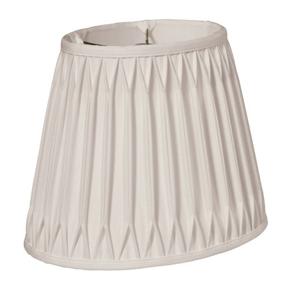 18" Cream Oval Smocked Pleat Shantung Lampshade