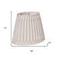 18" Cream Oval Smocked Pleat Shantung Lampshade