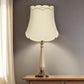 16" Ivory Empire Slanted Cylinder Scroll Edge Silk Lampshade