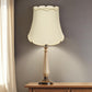 16" Ivory Empire Slanted Cylinder Scroll Edge Silk Lampshade