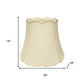 16" Ivory Empire Slanted Cylinder Scroll Edge Silk Lampshade