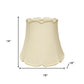 16" Ivory Empire Slanted Cylinder Scroll Edge Silk Lampshade