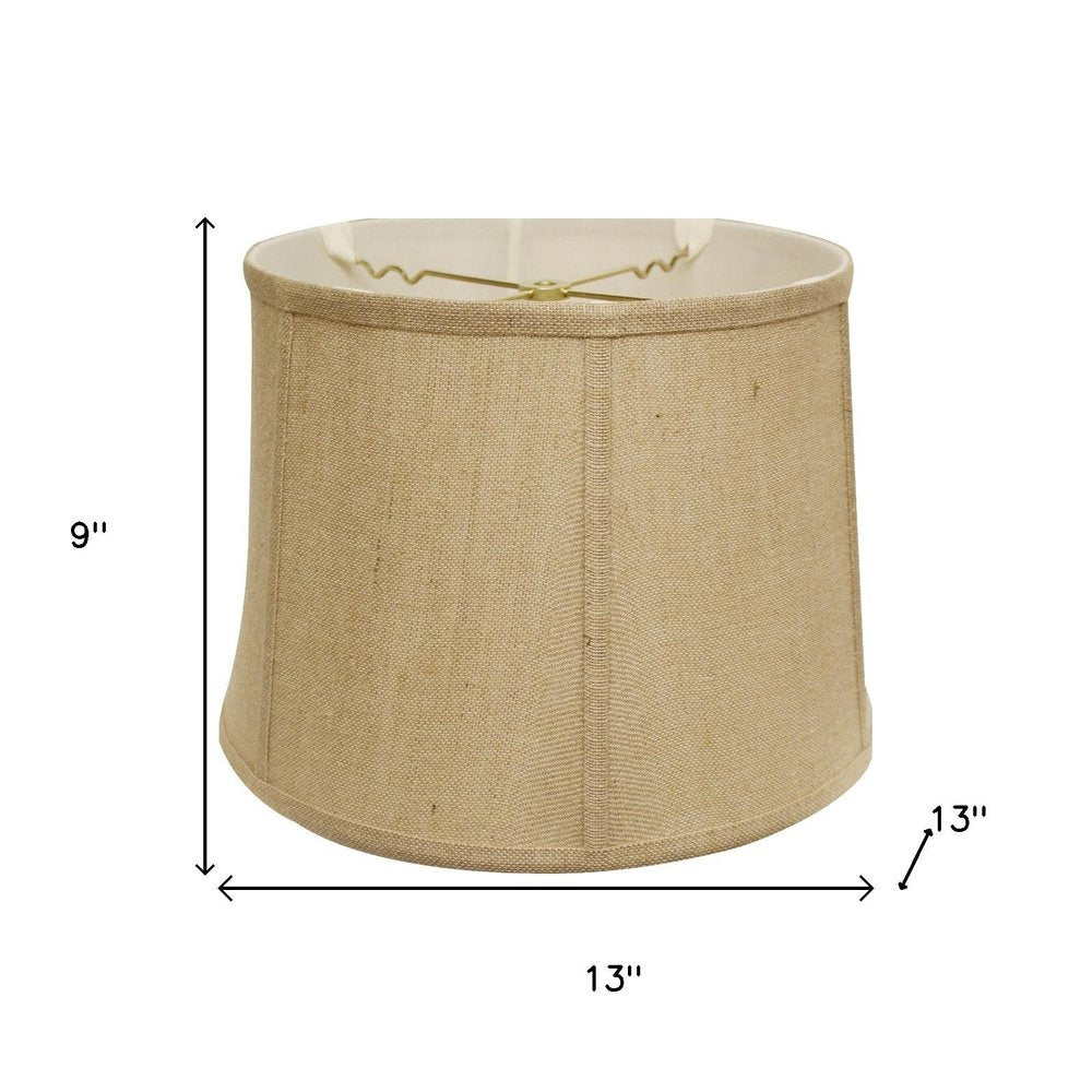 13" Golden Fiber Drum Throwback Burlap Lampshade
