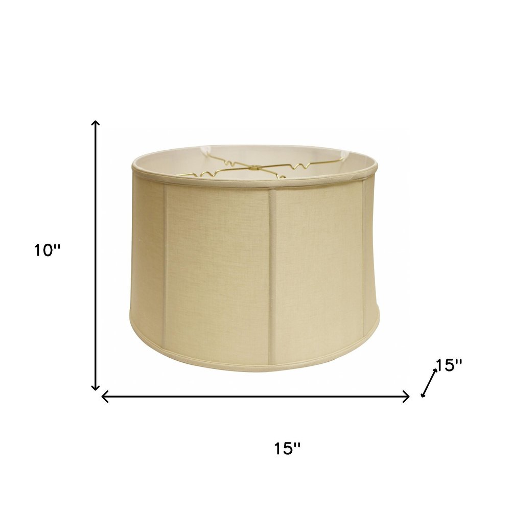 15" Pale Brown Throwback Drum Linen Lampshade