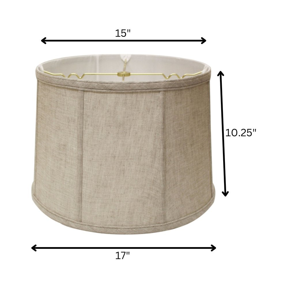 17" Cream Throwback Drum Linen Lampshade