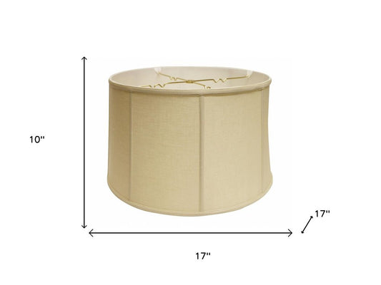 17" Pale Brown Throwback Drum Linen Lampshade