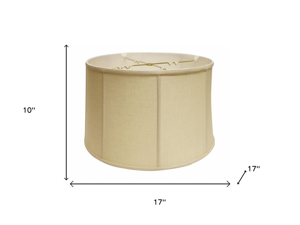 17" Pale Brown Throwback Drum Linen Lampshade