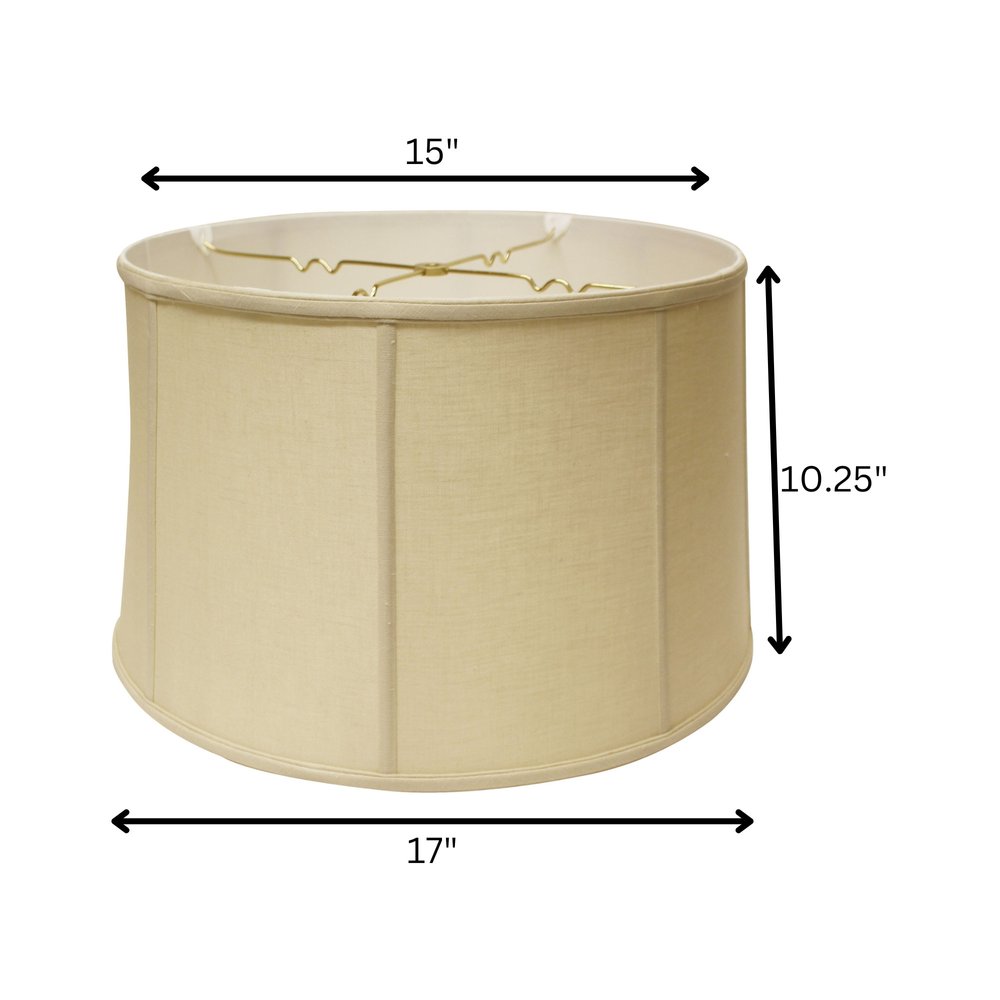 17" Pale Brown Throwback Drum Linen Lampshade
