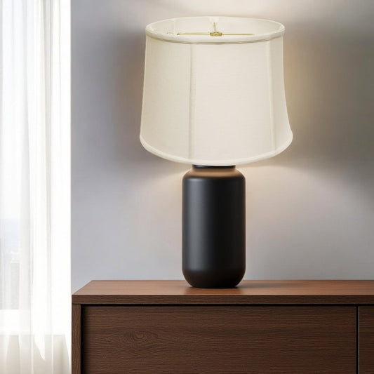 White Linen Drum Lamp Shade