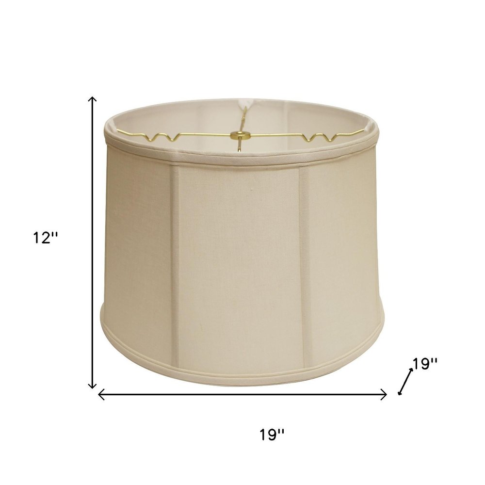 19" Off White Throwback Drum Linen Lampshade