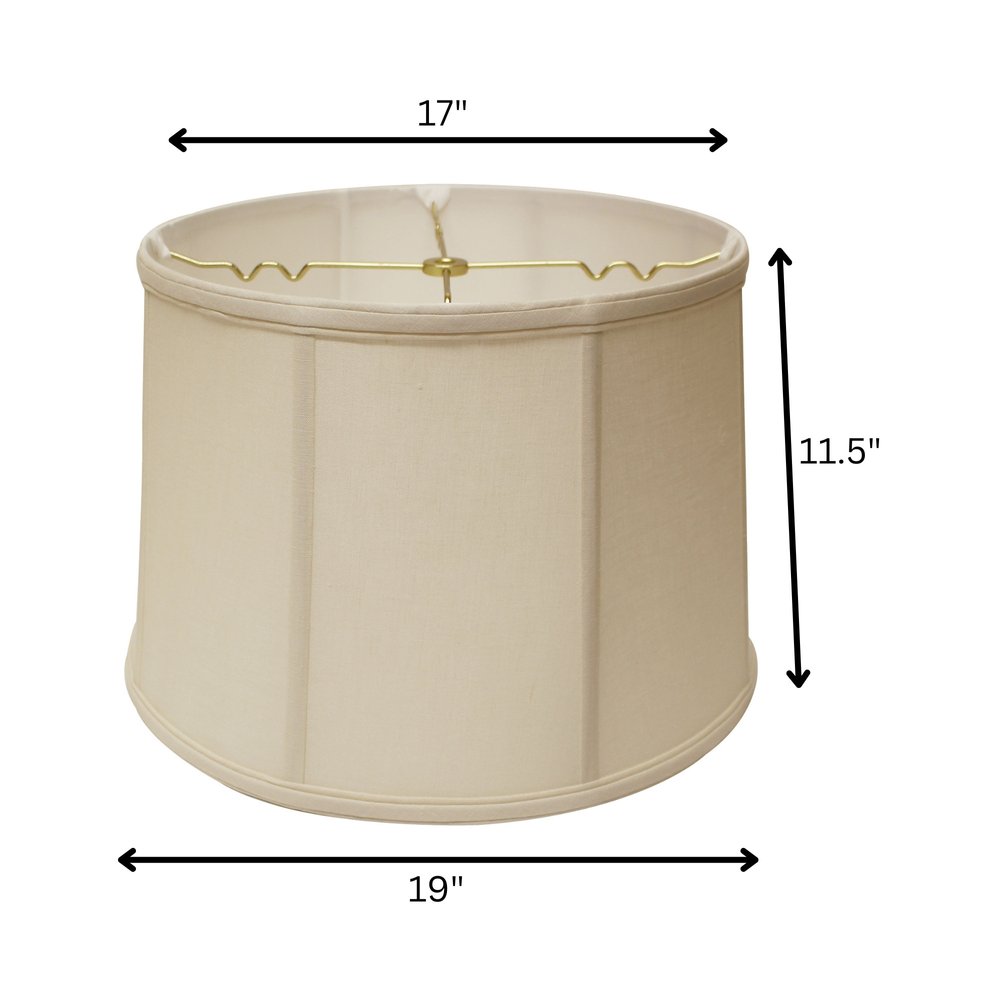 19" Off White Throwback Drum Linen Lampshade