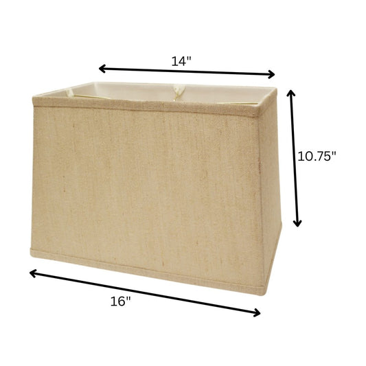 16" Golden Fiber Throwback Rectangle Burlap Lampshade