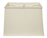 18" White Throwback Rectangle Linen Lampshade