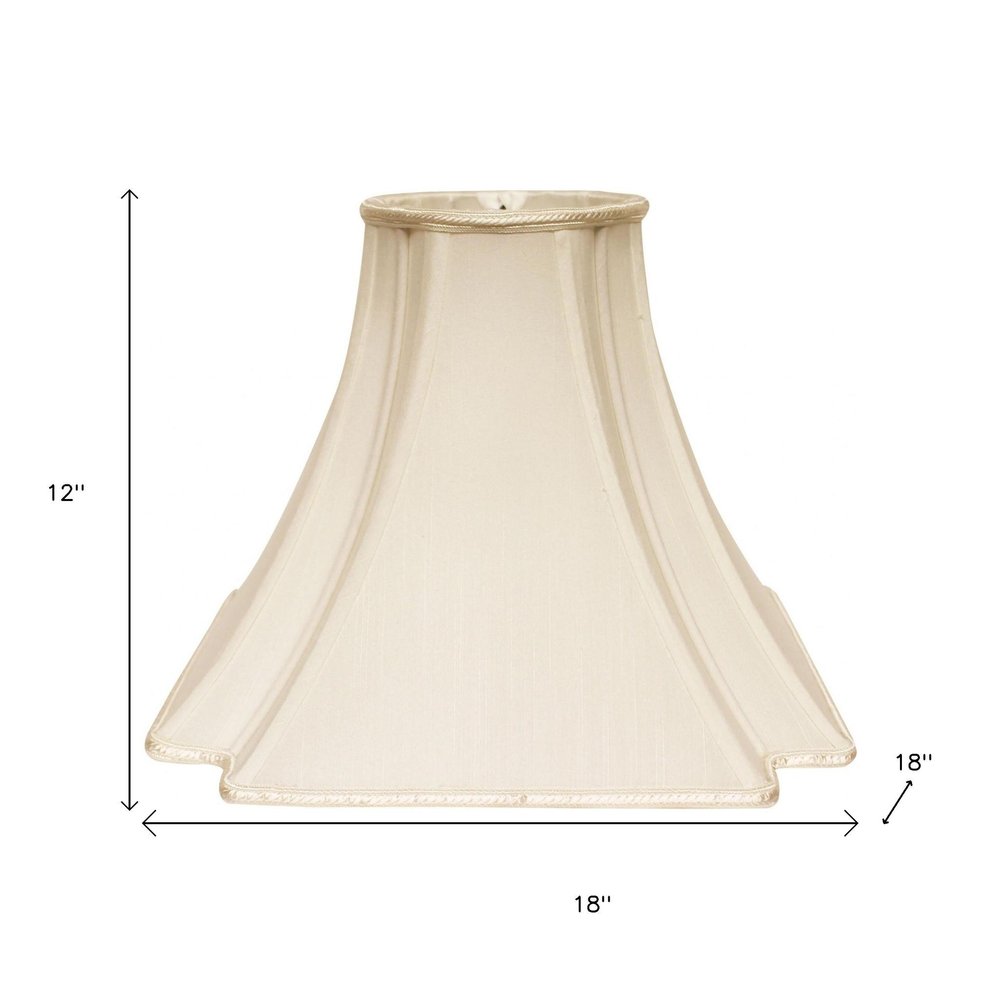 Ivory Shantung Silk Square Lamp Shade
