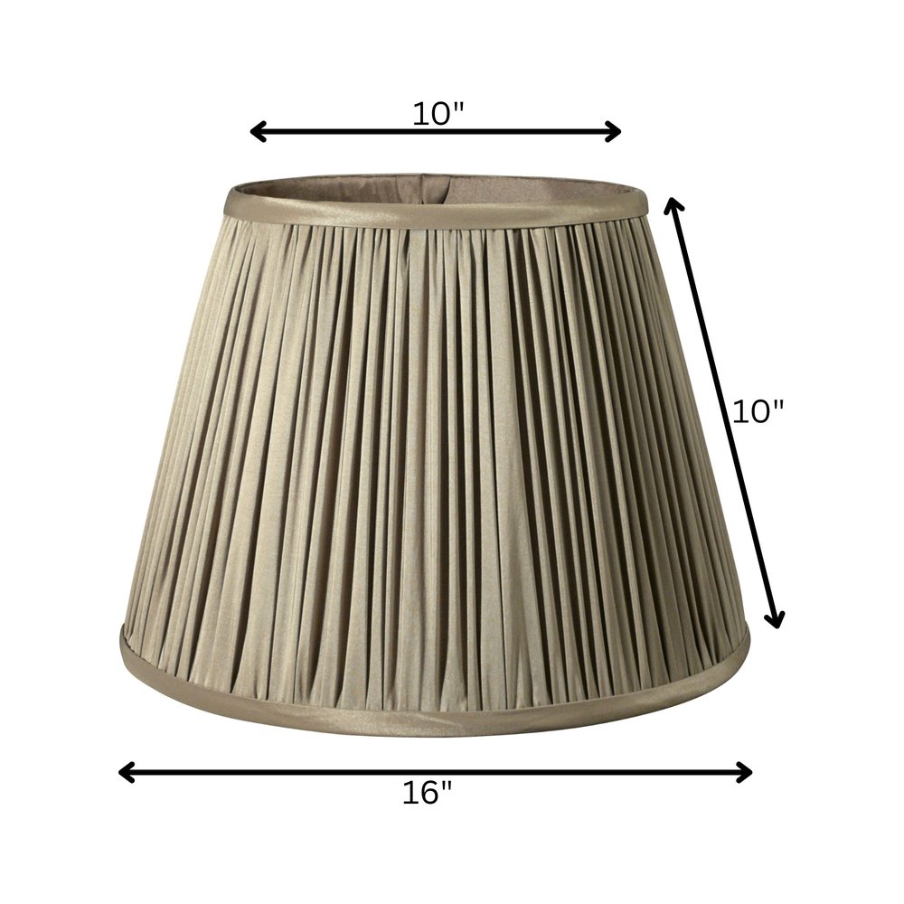 16" Ash Slanted Pleated Tafetta Lampshade