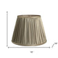 16" Ash Slanted Pleated Tafetta Lampshade