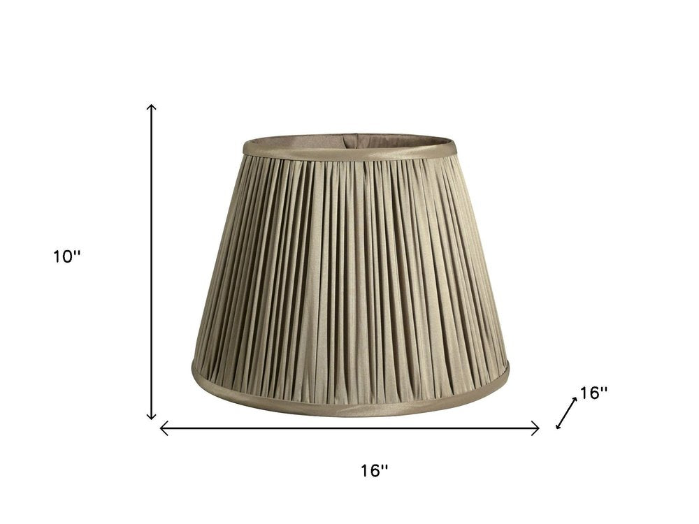 16" Ash Slanted Pleated Tafetta Lampshade