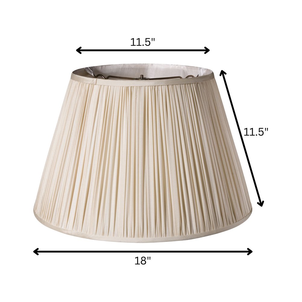 Cream Taffeta Pleated Empire Lamp Shade