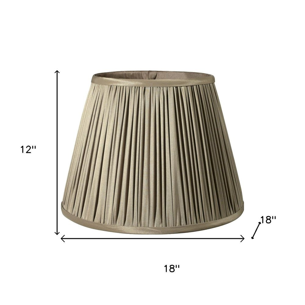 18" Ash Slanted Pleated Tafetta Lampshade