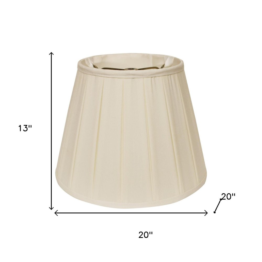 20" Ivory Slanted English Box Shantung Lampshade