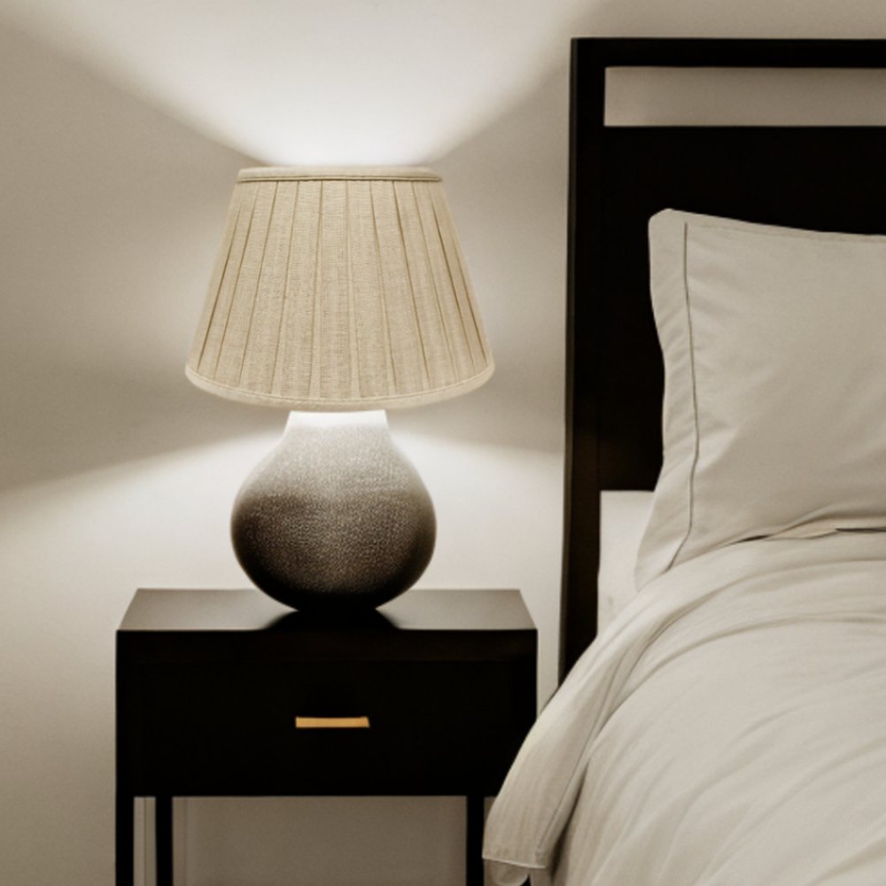 Cream Linen Pleated Empire Lamp Shade